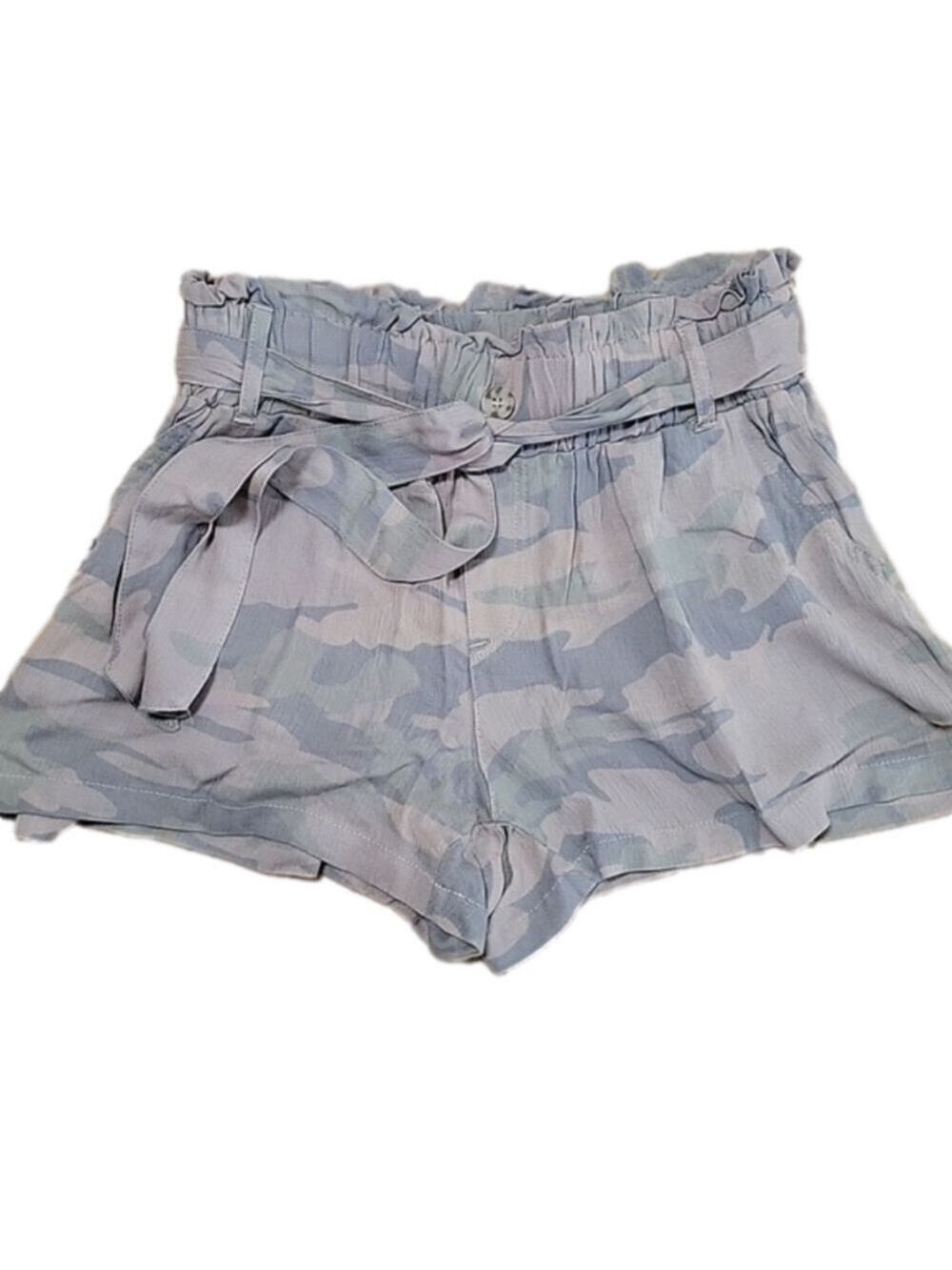Rewash Rayon Camo Print Highwaist Paperbag Shorts Size Large